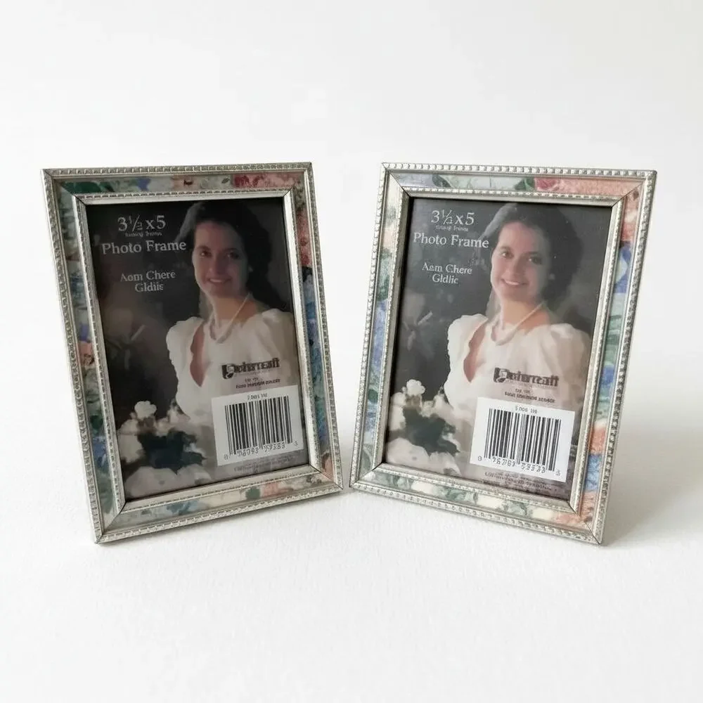 Vintage Floral Frames Intercraft Gold 3.5x5 Rectangle Frame Set Pair